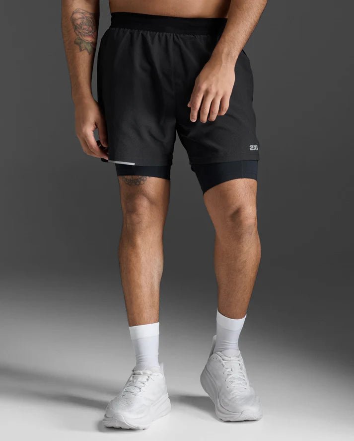 2XU Men's Aero 2 - In - 1 5" Shorts - Run Trails