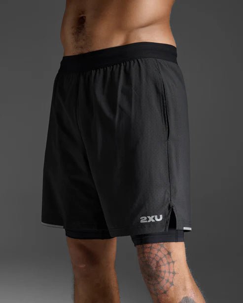 2XU Men's Aero 2 - In - 1 7" Shorts - Run Trails