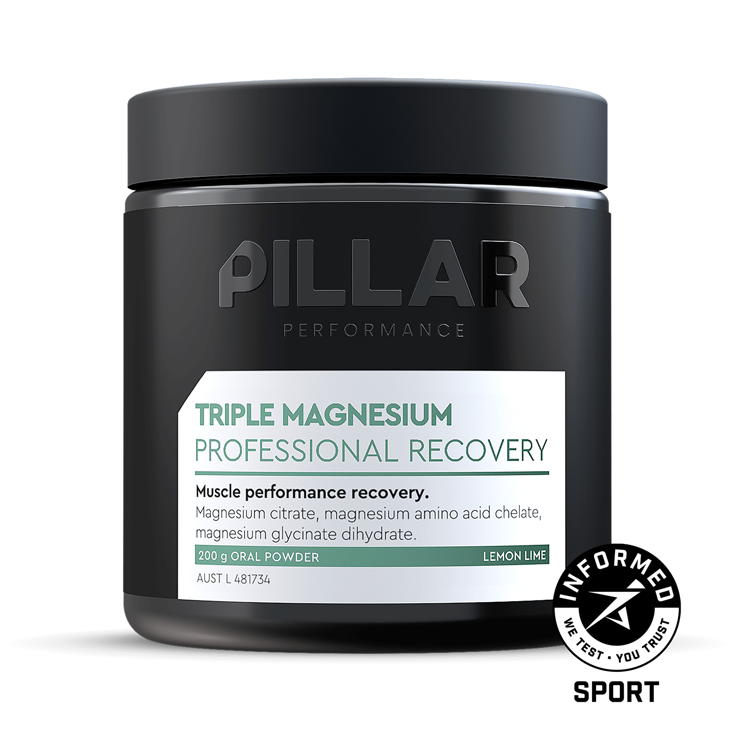 Pillar Triple Magnesium Powder - Lemon Lime 200g
