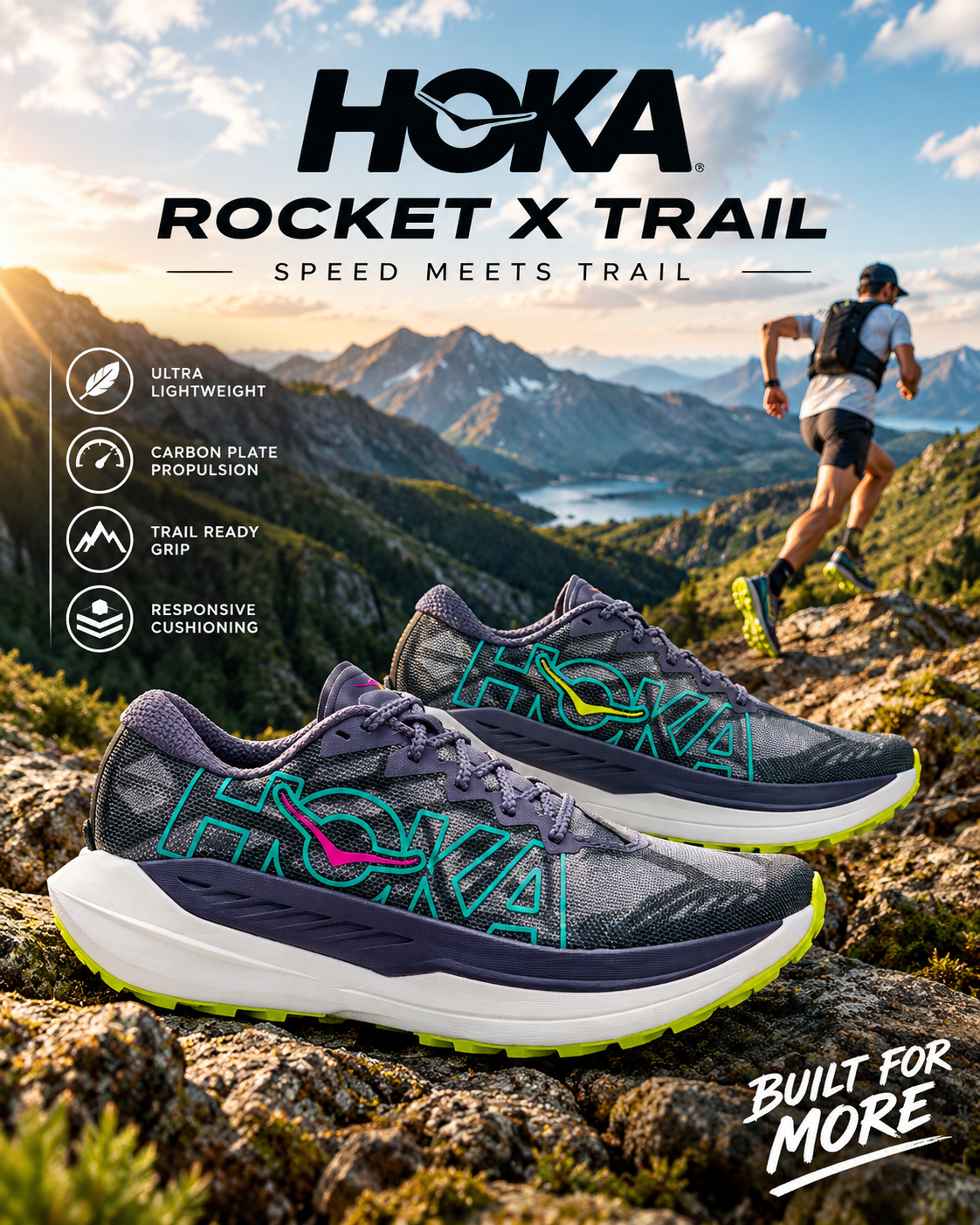 Hoka Rocket x trails shoes Mobile