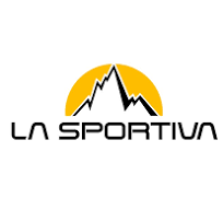 La Sportiva logo with mountain and sun design on a white background