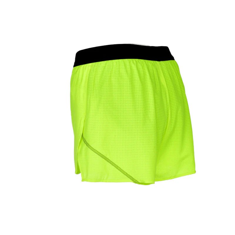 BOA Men's AeroPro 3" Half Split Shorts - Neon Yellow - Run Trails