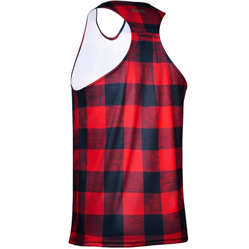 BOA Men's Competitor Lite Printed Singlet - Buffalo Plaid - Run Trails