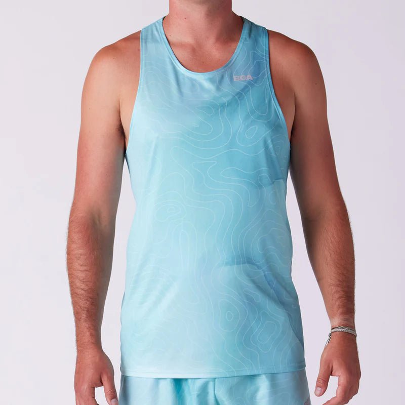 BOA Men's Competitor Lite Printed Singlet - Topographic - Run Trails