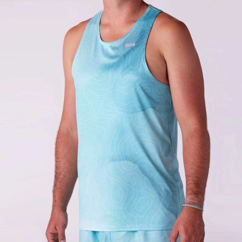 BOA Men's Competitor Lite Printed Singlet - Topographic - Run Trails