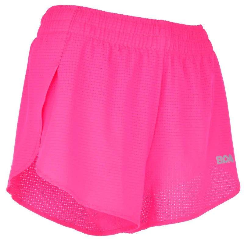 BOA Women's AeroPro 3" Split Shorts - Hot Pink - Run Trails