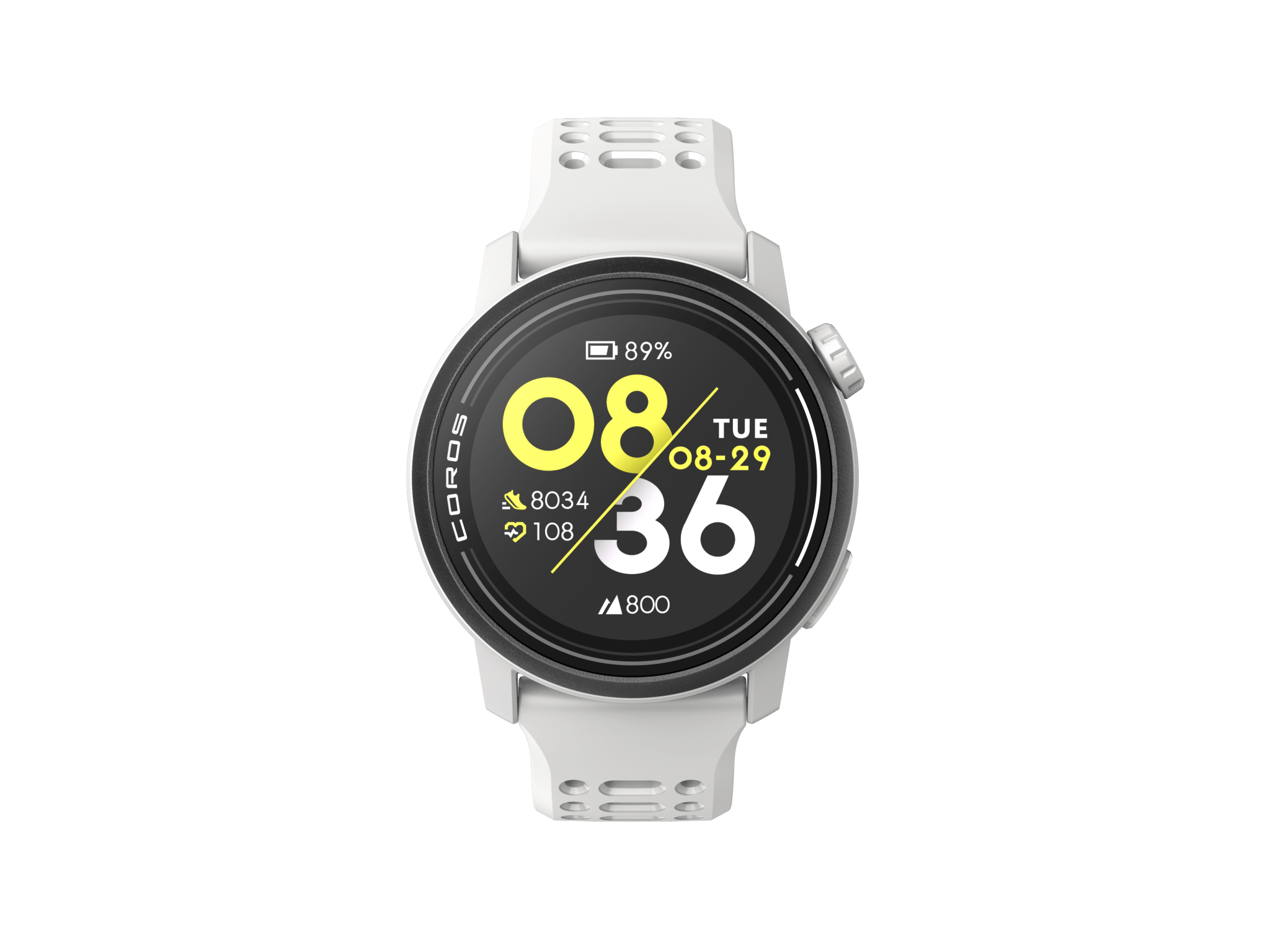 COROS PACE 3 GPS Sport Watch White w/ Silicone Band - Run Trails