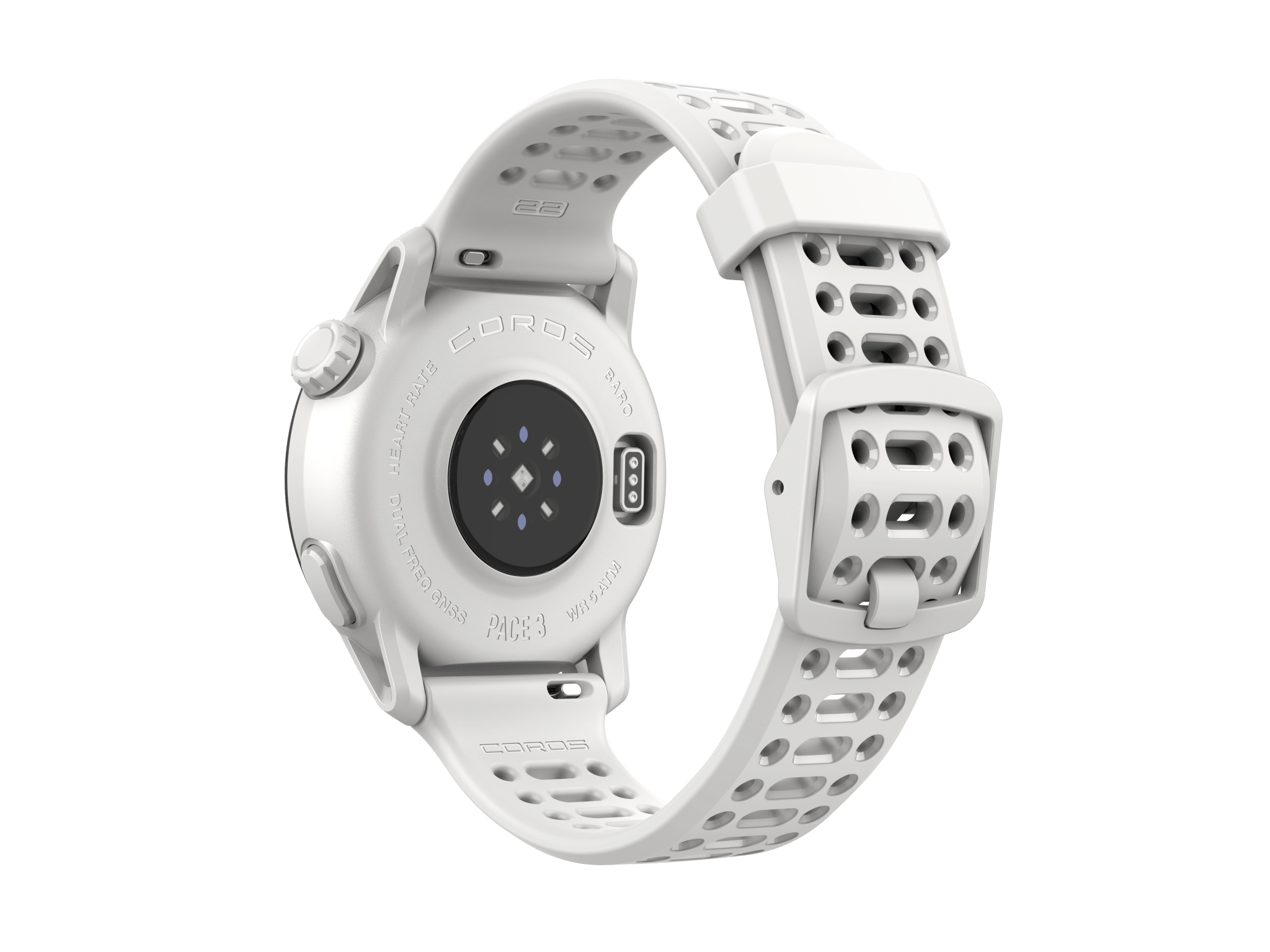 COROS PACE 3 GPS Sport Watch White w/ Silicone Band - Run Trails