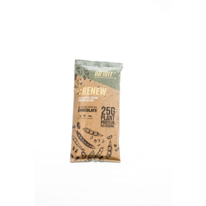 INFINIT : RENEW All Natural Vegan Protein Blend Chocolate Single Serve 60g - Run Trails