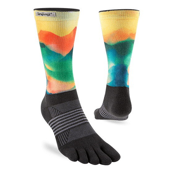 Injinji Womens Trail Midweight Crew Running Socks - Run Trails