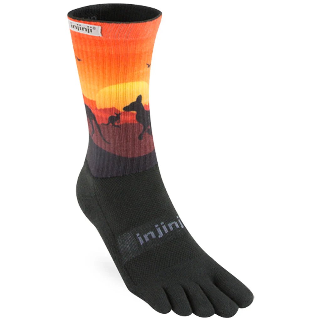Injinji Womens Trail Midweight Crew Running Socks - Run Trails