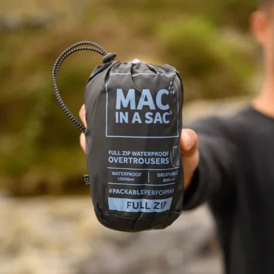 MAC IN A SAC Full Zip Packable Overpants (black) - Run Trails