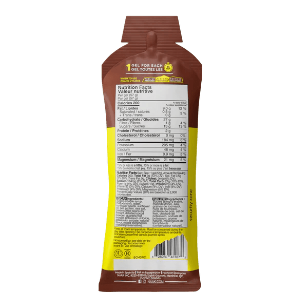 Naak Chocolate Ultra Energy Gel with Caffeine - Run Trails