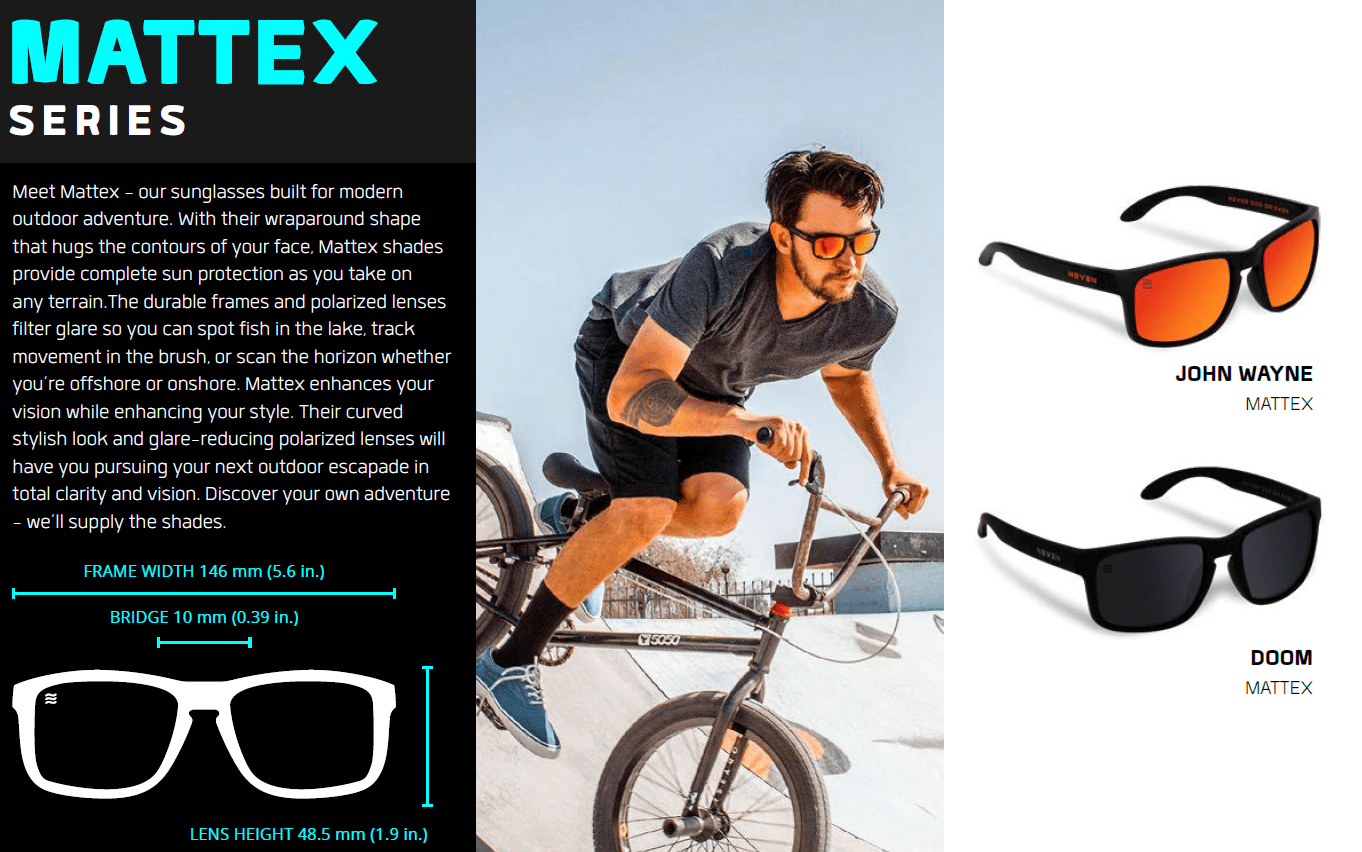 Neven Sunglasses | MATTEX | Ice - Run Trails