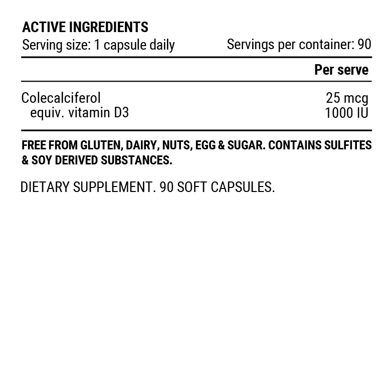 Pillar Vitamin D3 Functional Support (90s) Capsule - Run Trails