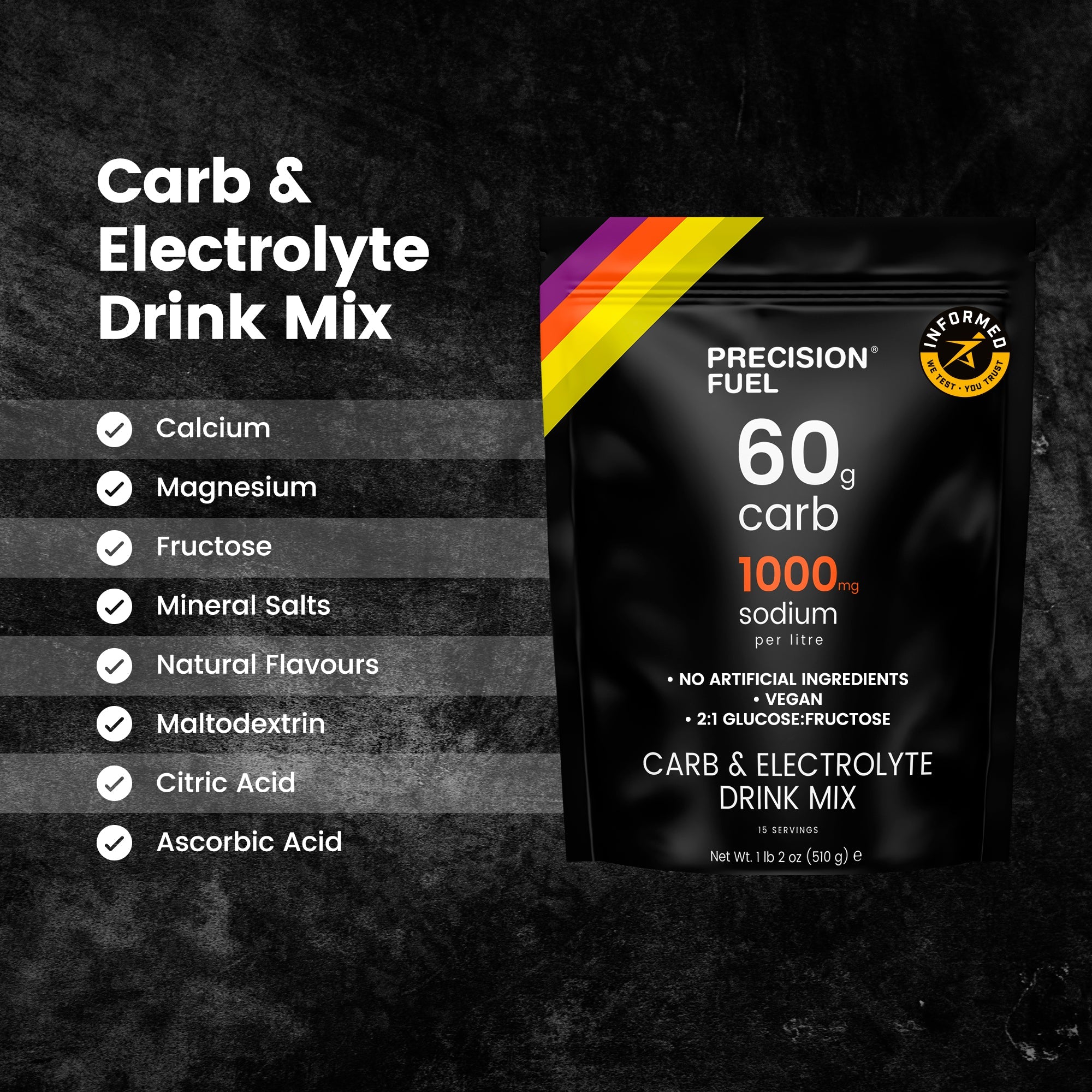 Precision Fuel & Hydration Carb & Electrolyte Drink Mix - Run Trails