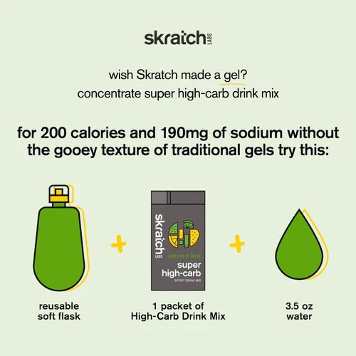 Skratch Labs Super High - Carb Sport Drink Mix - Lemon & Lime 53g Sachet - Run Trails
