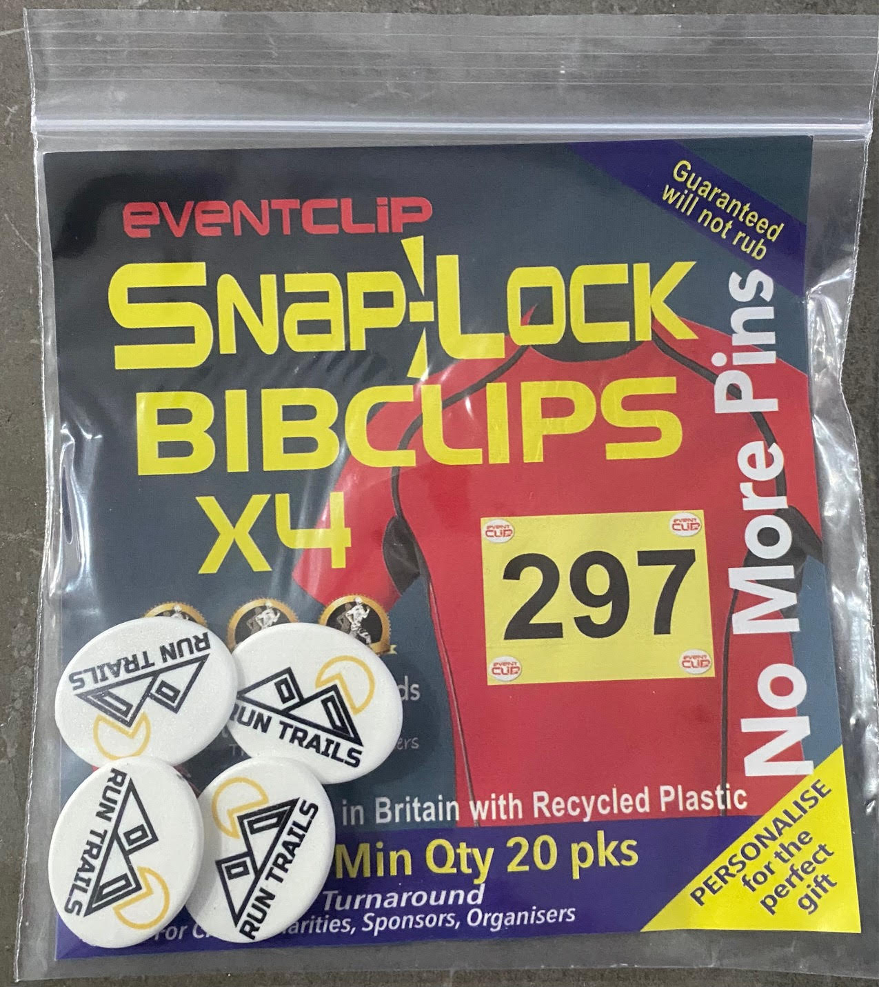 Snap - Lock Bib Clips - Run Trails