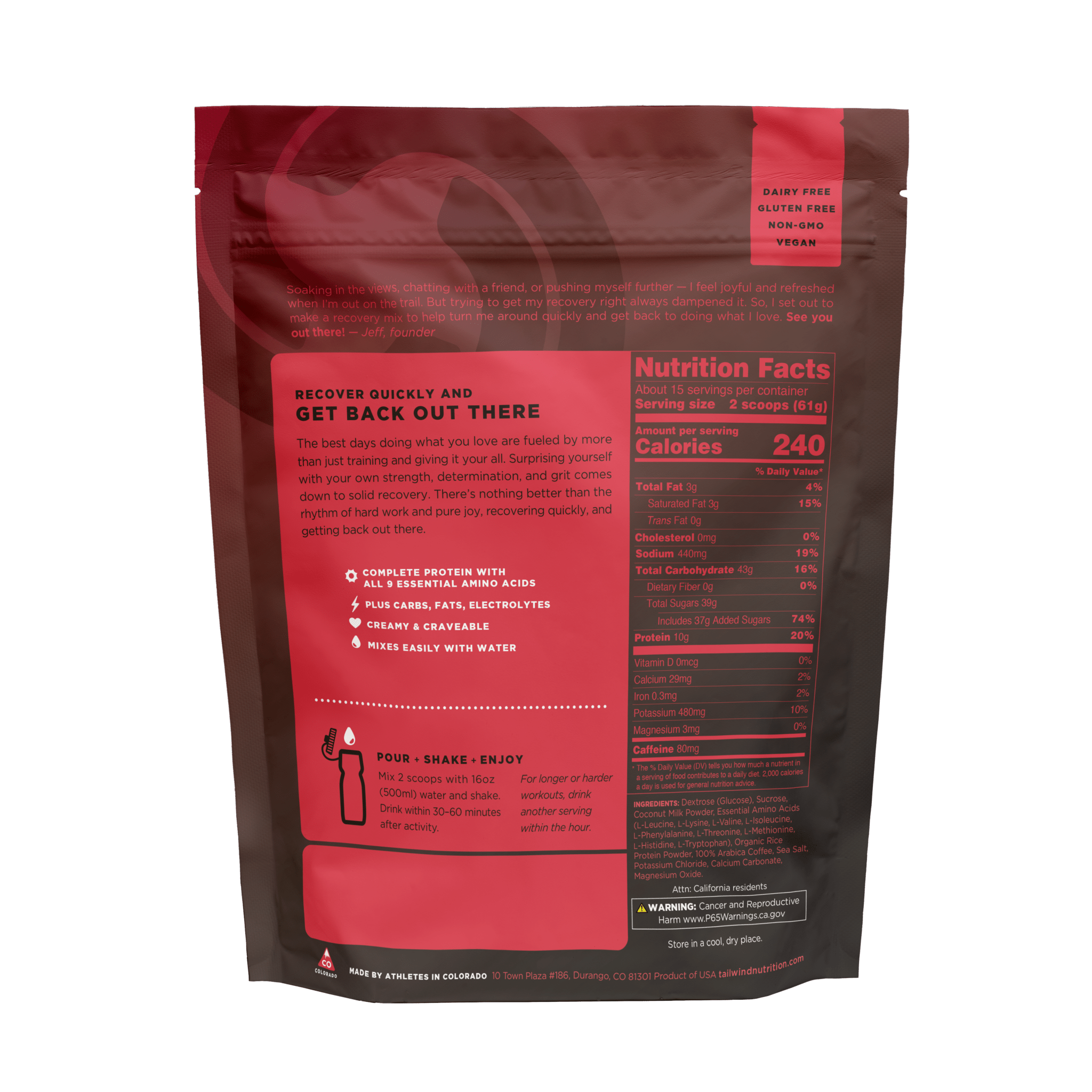 Tailwind Recovery Mix - Coffee Caffeinated - Run Trails