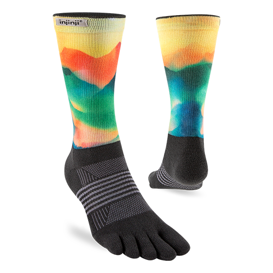 Injinji Spectrum Womens Trail Midweight Crew Running Socks