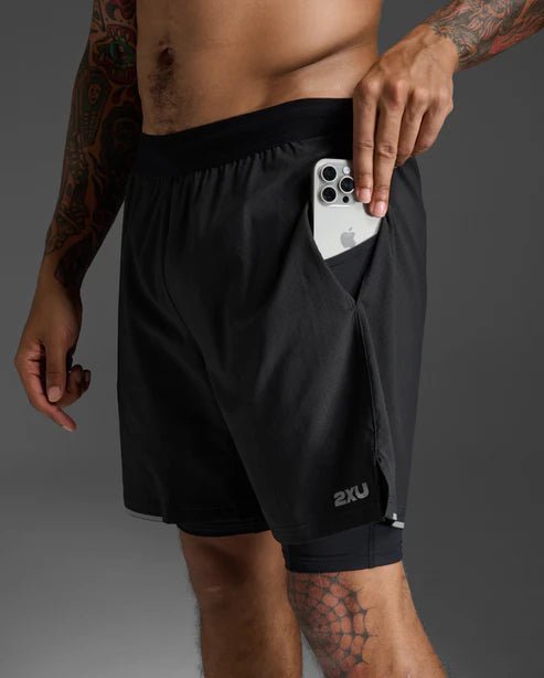 2XU Men's Aero 2 - In - 1 7" Shorts - Run Trails