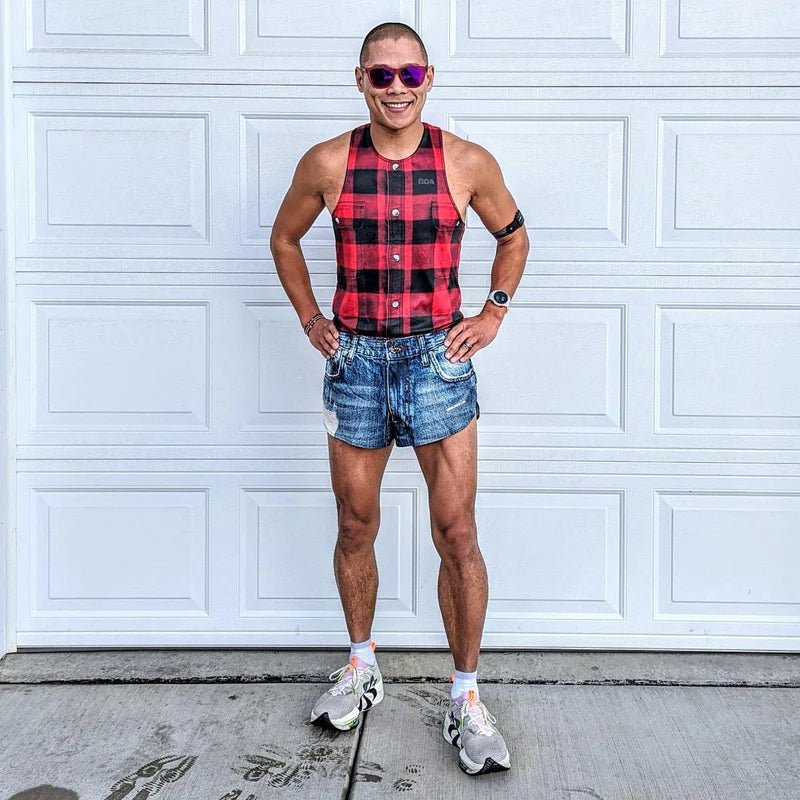 BOA Men's Printed 3" Half Split Shorts - Jorts - Run Trails