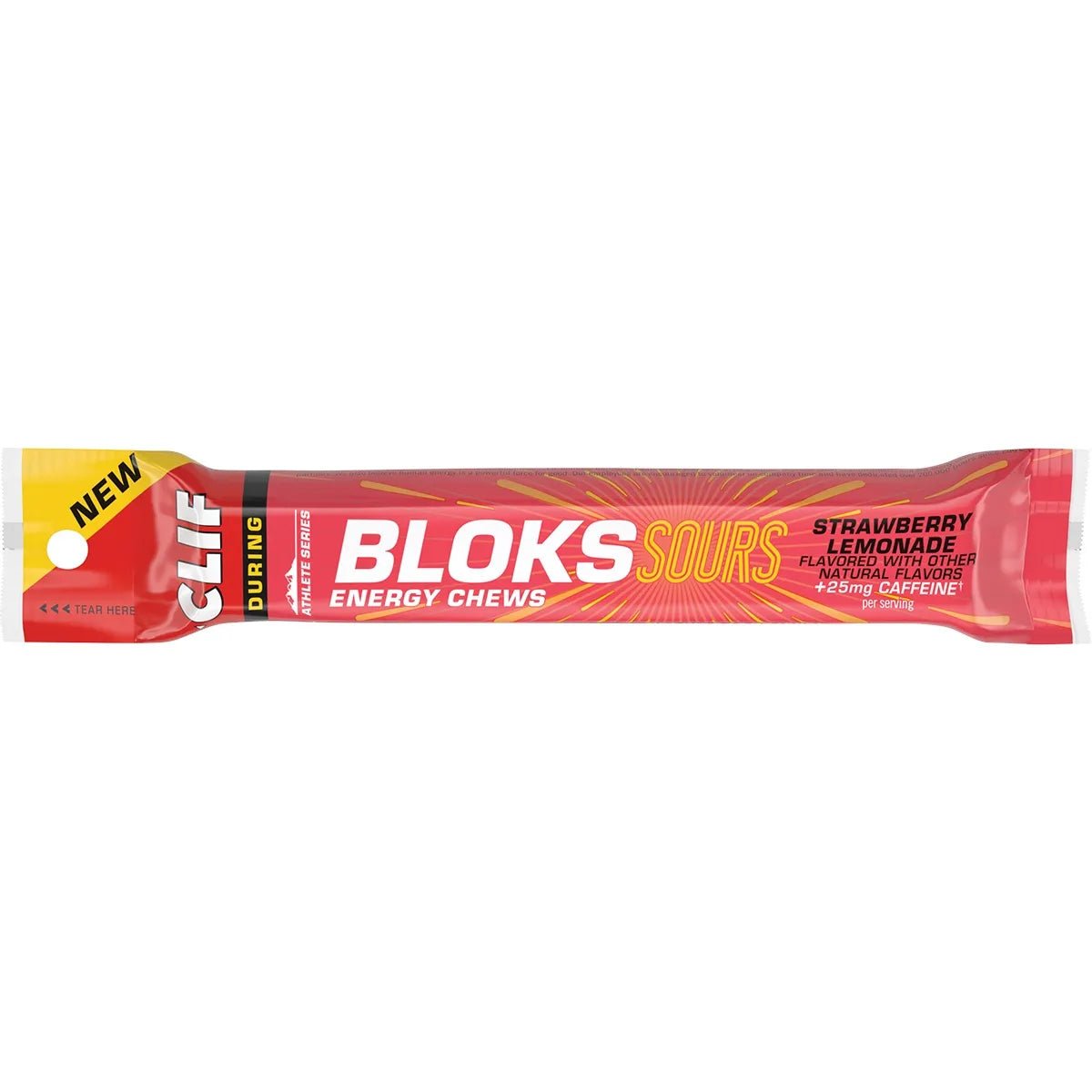 CLIF BLOKS ENERGY CHEWS Sour Strawberry Lemonade with Caffeine - Run Trails