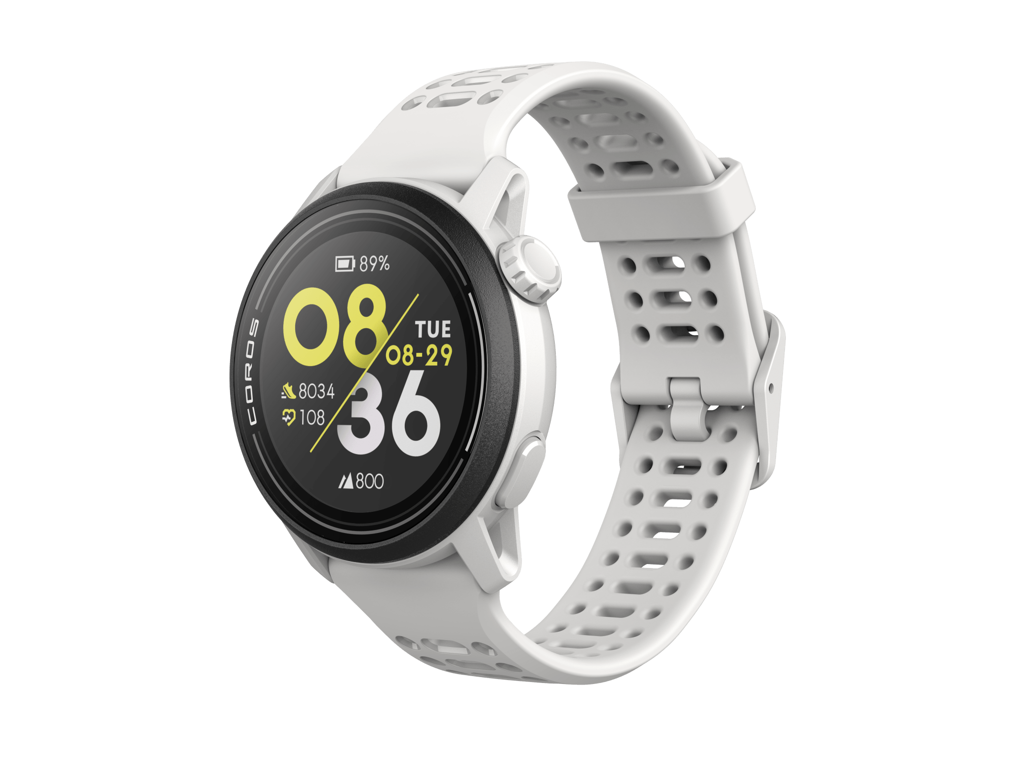 COROS PACE 3 GPS Sport Watch White w/ Silicone Band - Run Trails