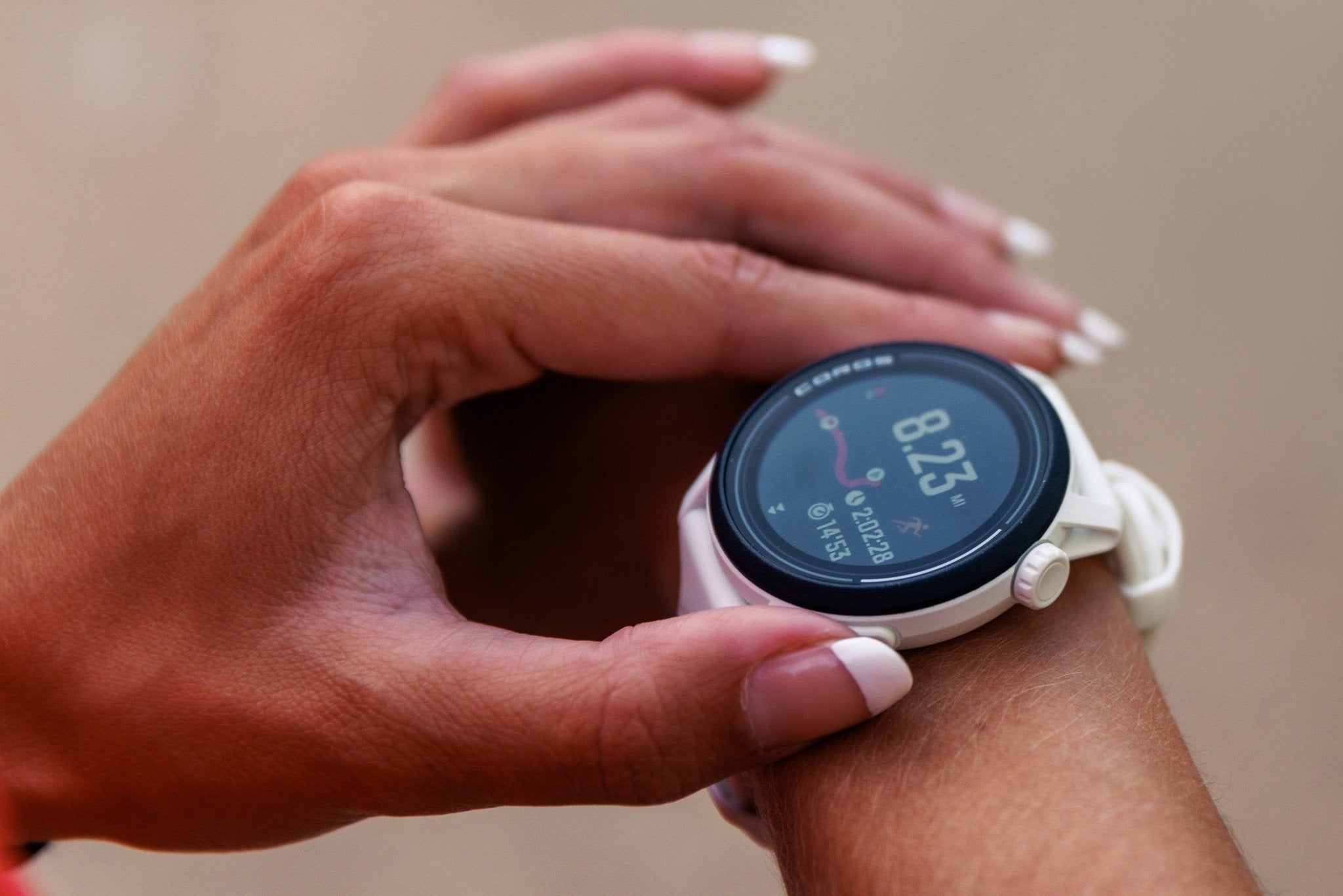 COROS PACE 3 GPS Sport Watch White w/ Silicone Band - Run Trails