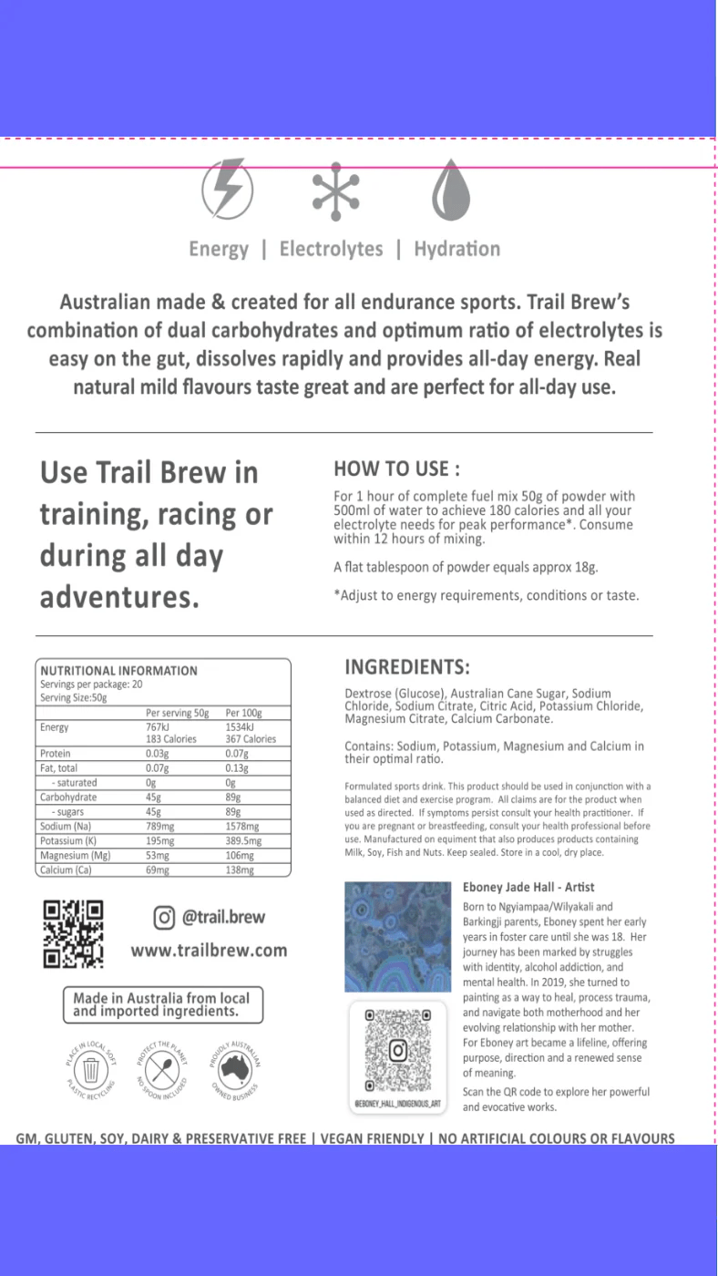 Energy + Electrolytes Drink Mix - Trail Brew - Run Trails