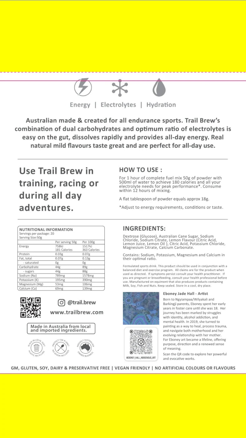 Energy + Electrolytes Drink Mix - Trail Brew - Run Trails