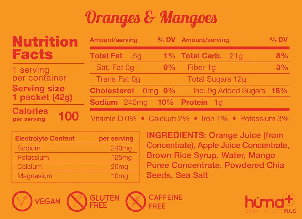 Huma Gel Plus - Oranges & Mangoes - Run Trails