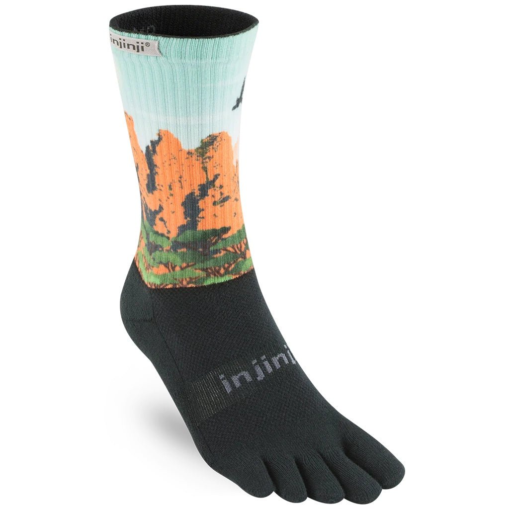 Injinji Womens Trail Midweight Crew Running Socks - Run Trails