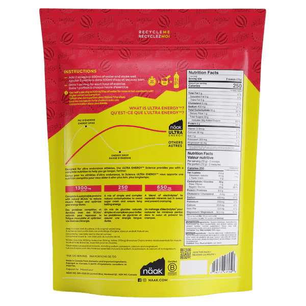 Naak Watermelon Ultra Energy Drink Mix - Run Trails