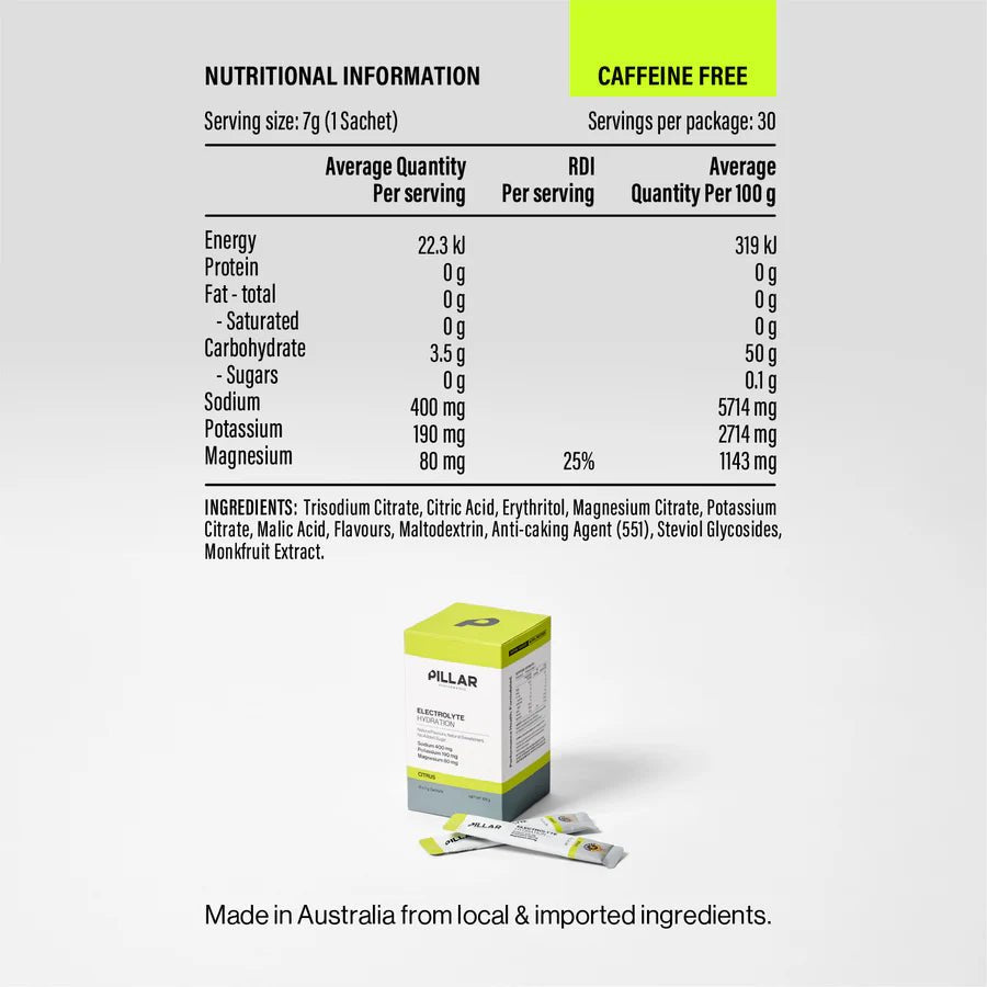 PILLAR Electrolyte Hydration Mix - Run Trails