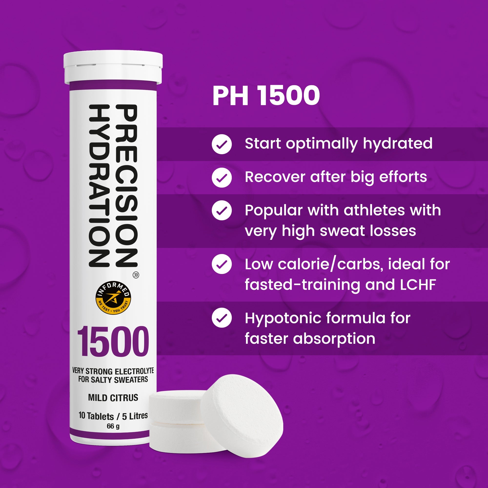 Precision Hydration PH 1500 Tablets Tube - Run Trails