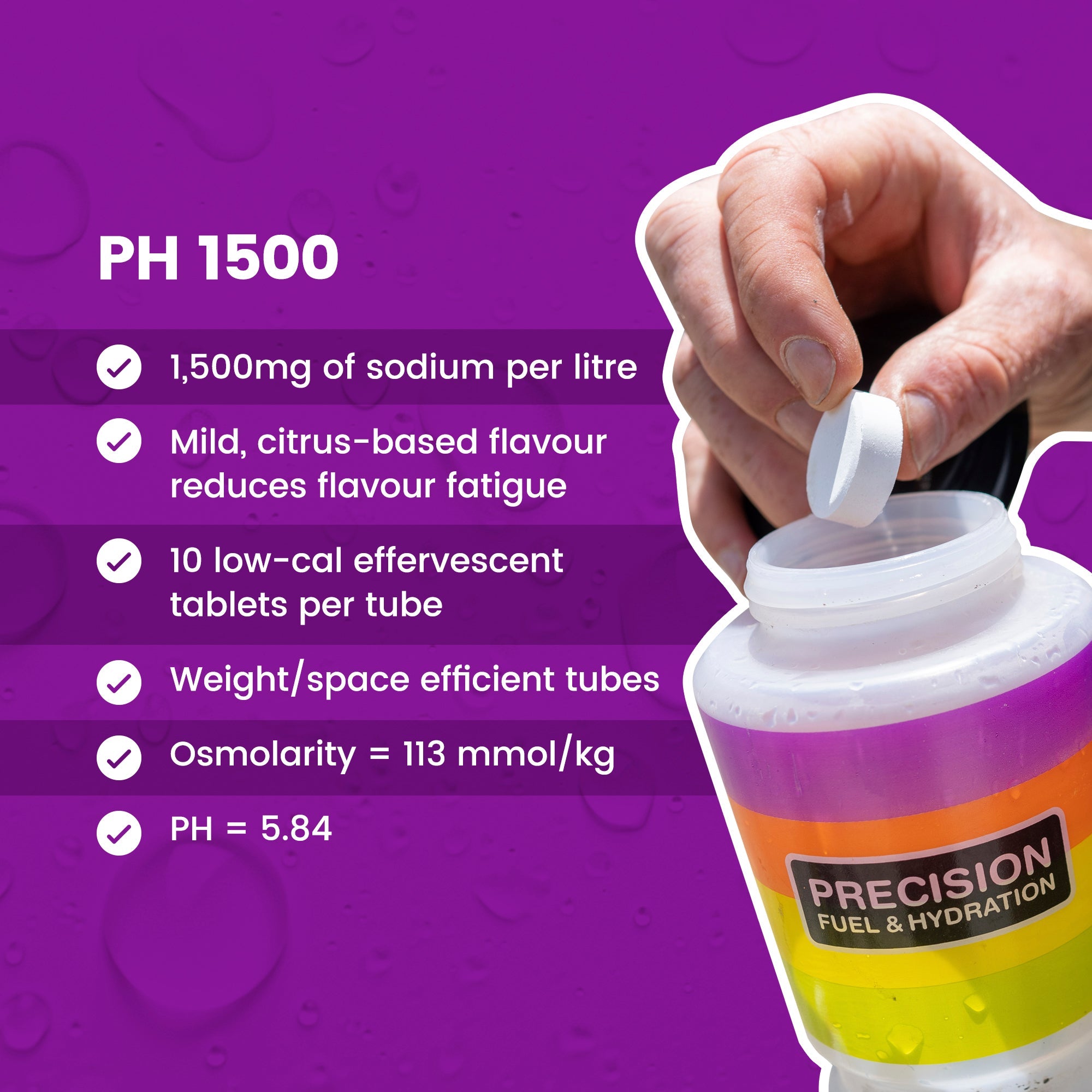 Precision Hydration PH 1500 Tablets Tube - Run Trails