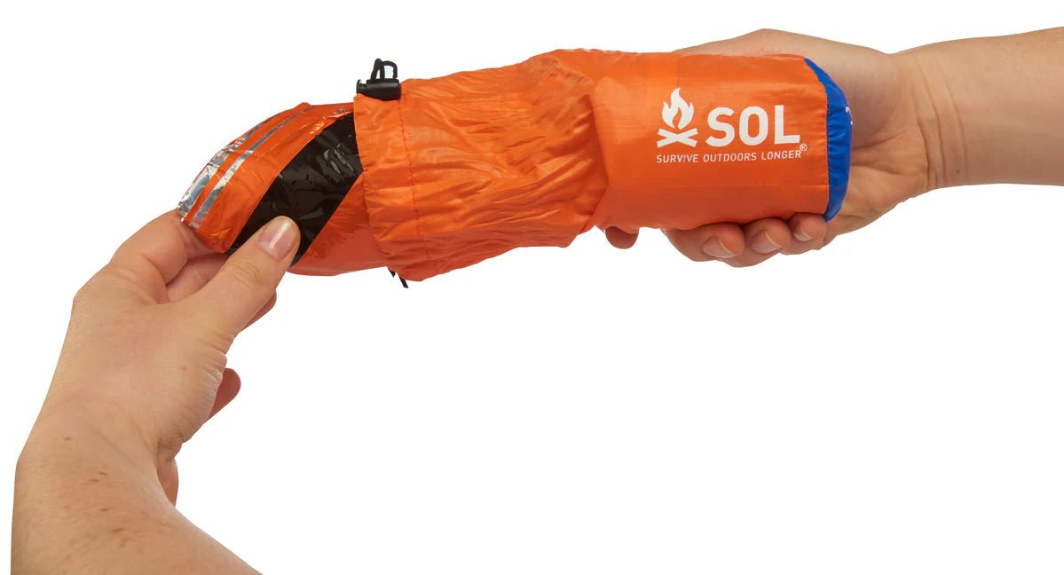 SOL Emergency Bivvy Survival Orange with Rescue Whistle - Run Trails