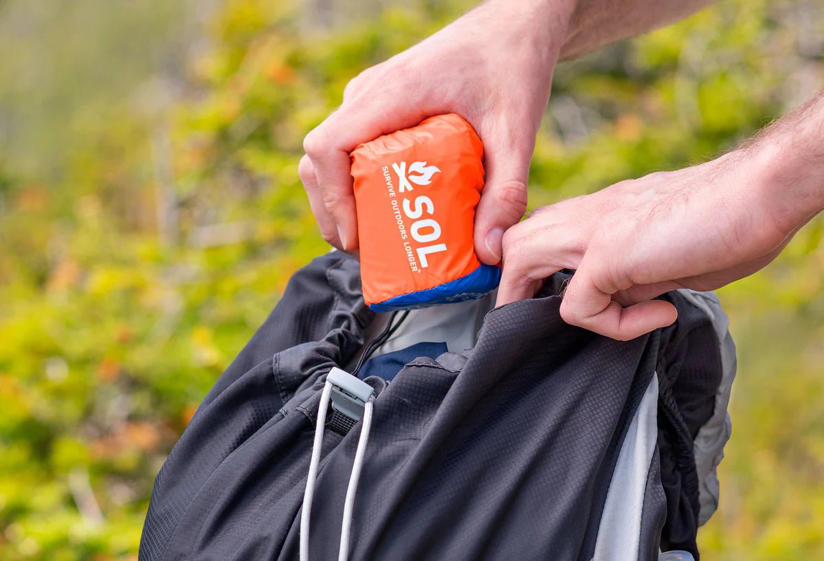 SOL Emergency Bivvy Survival Orange with Rescue Whistle - Run Trails
